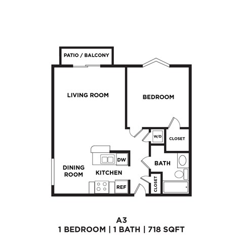 A 3 bedroom apartment with 1 bathroom is available for rent.